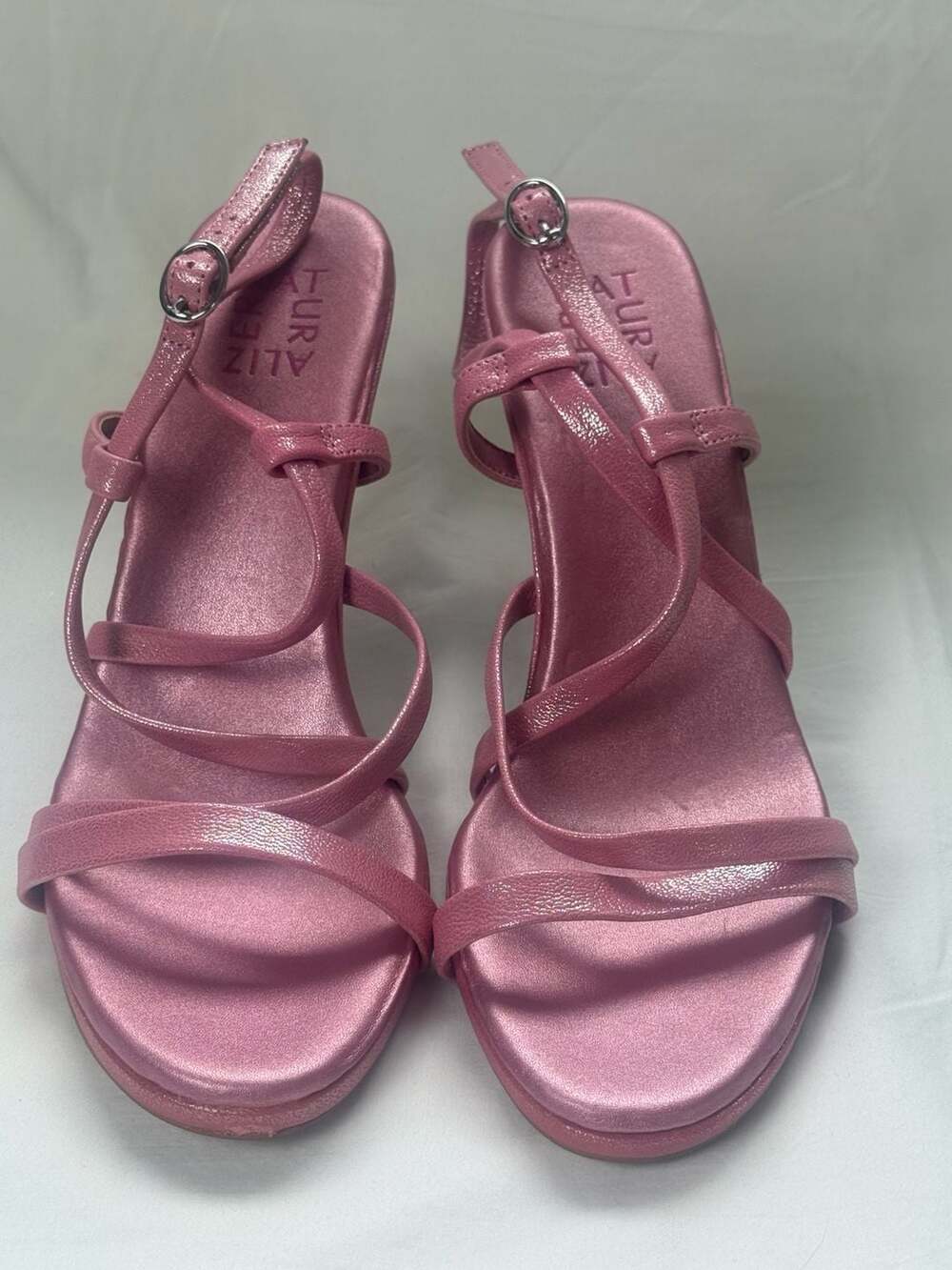 Naturalizer Luisa Metallic Pink Strappy High Heel Sandals